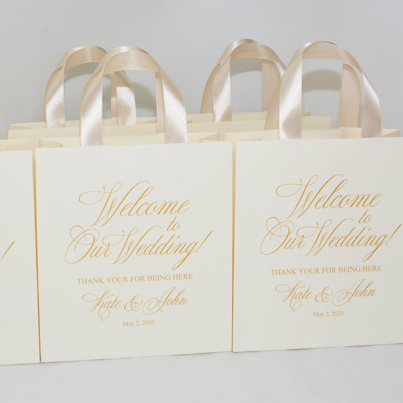 25 Ivory & Champagne Wedding Bags Elegant Gold Etsy