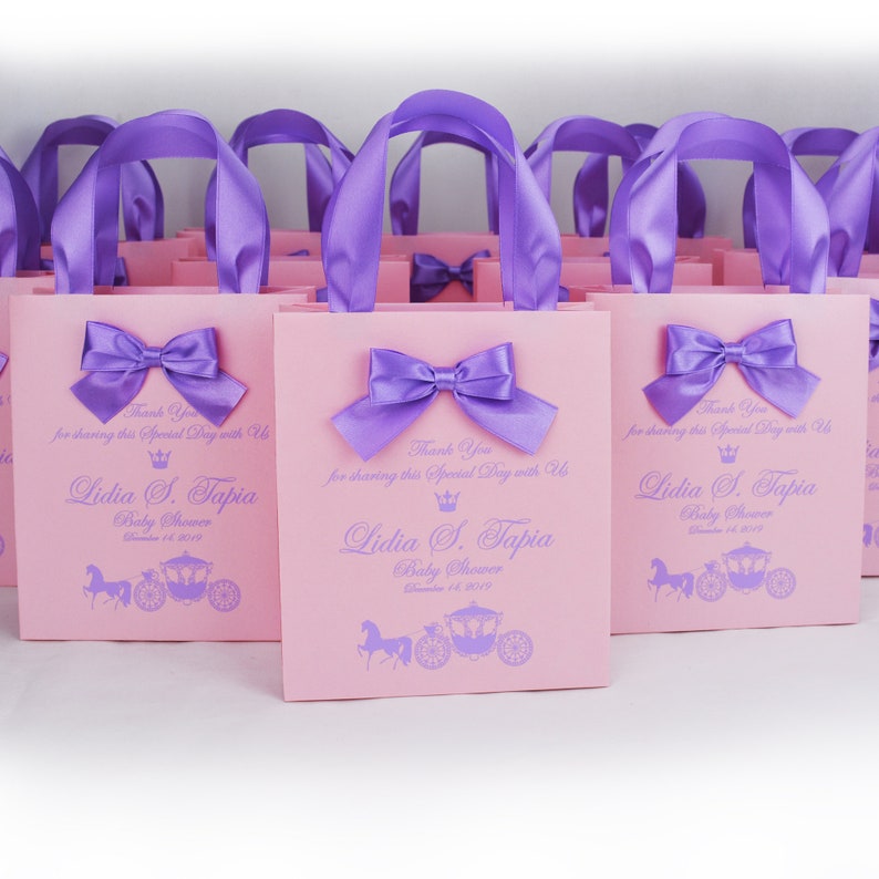 20 Baby Shower Gift Bags Thank Your Bag With Satin Ribbon Etsy