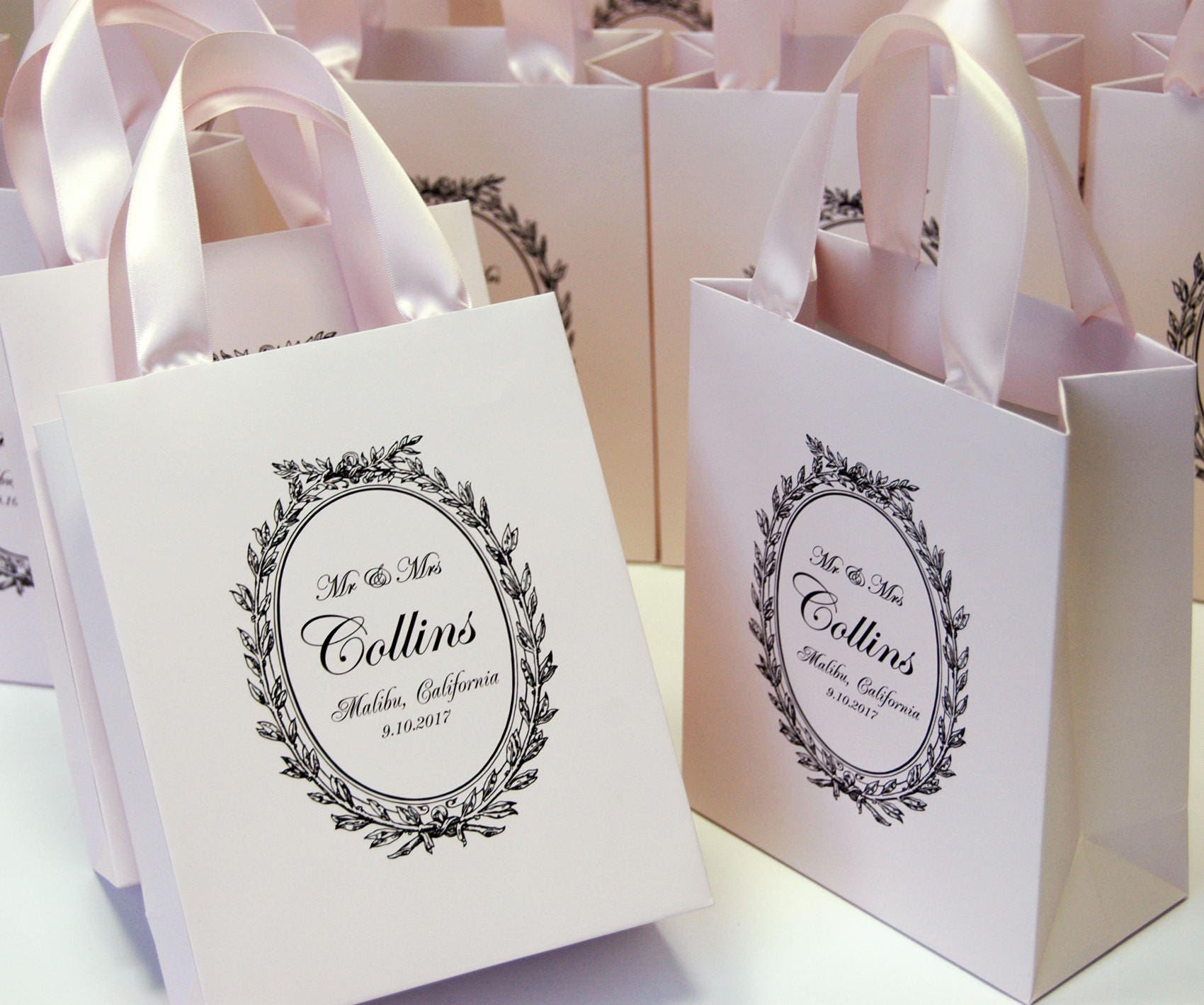 Sac Cadeau Mariage Silkfly Lot De 24 Sacs Cadeaux De Remerciement Avec Poignées, 22,9 X 17 Pochette Cadeau Merci