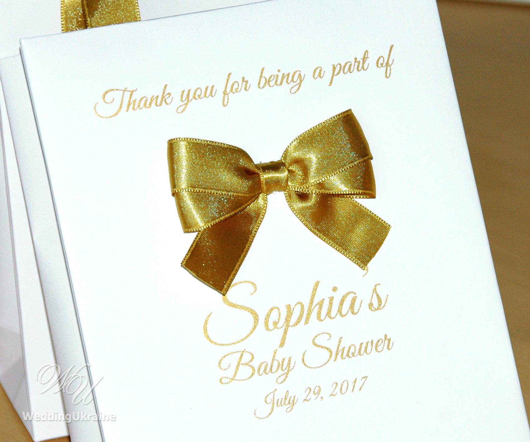 35 Baby Shower Party Favors Bags - Elegant Personalized Gift Paper Bag ...