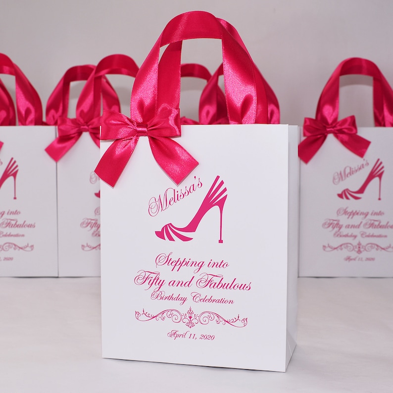gift bags and ribbon