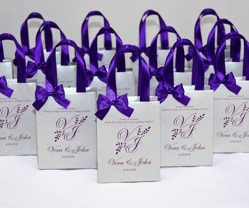 Purple Wedding Gift bags for small souvenirs Personalized Etsy