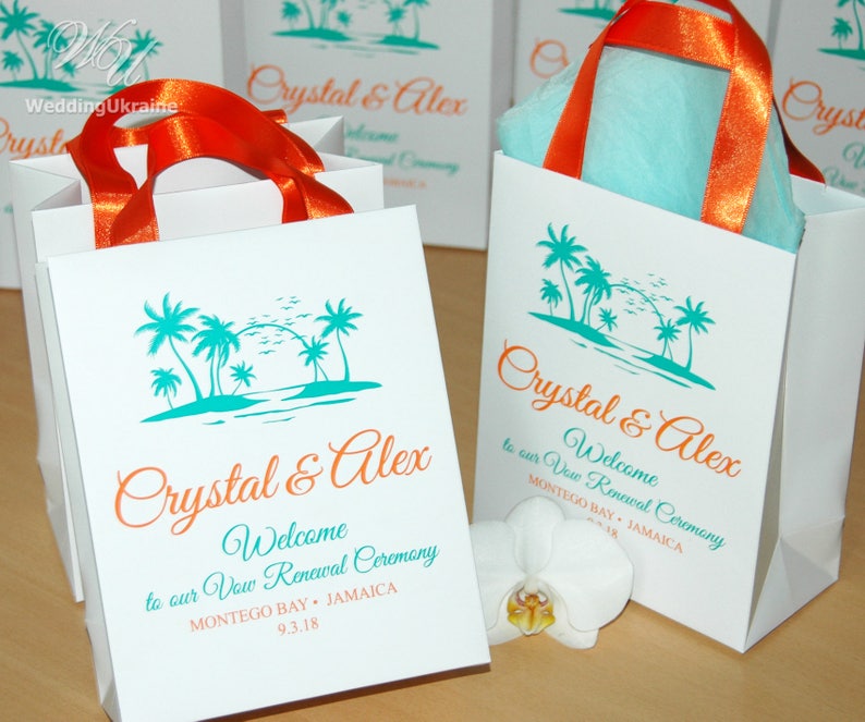 25 Beach Wedding Bags With Your Names Personalized Etsy
