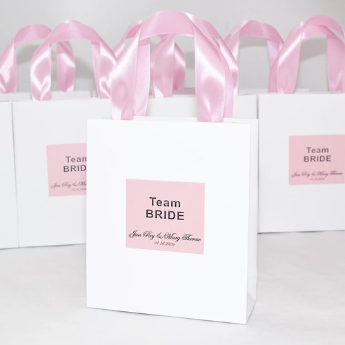 Bridal Shower Gift Bags With Satin Ribbon Handles and Your Etsy