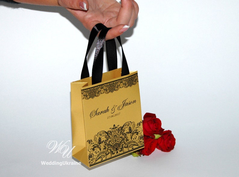 Gold Wedding Gift Bags for Small Souvenirs Personalized Etsy