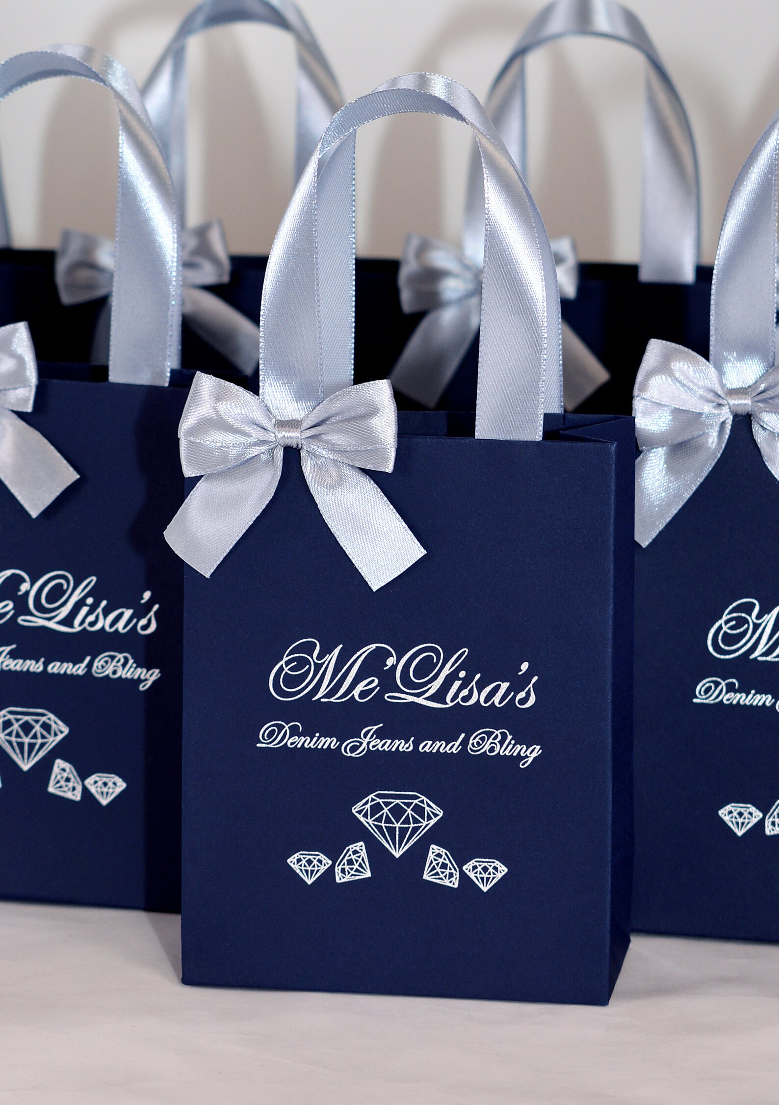 25 Denim Jeans & Bling Party Gift Bags With Satin Ribbon Etsy