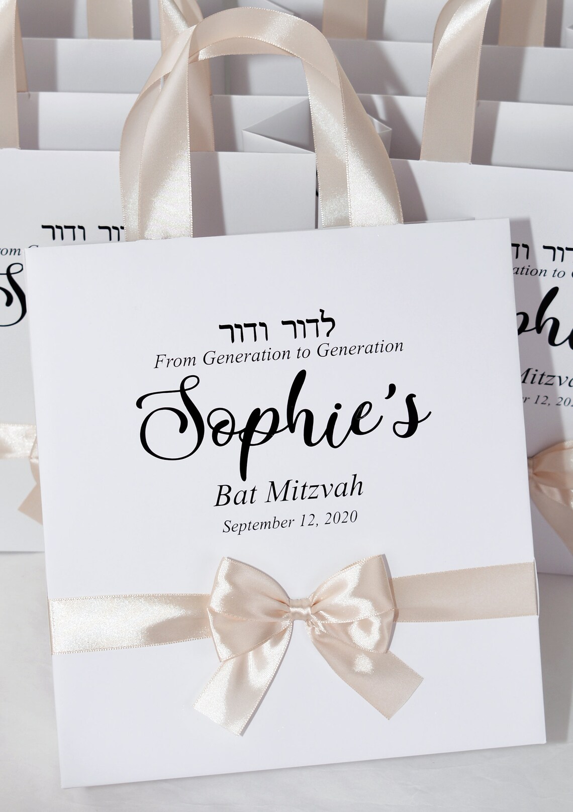 30 Bat Mitzvah Gift Bags With Satin Ribbon Handles Bow and Etsy
