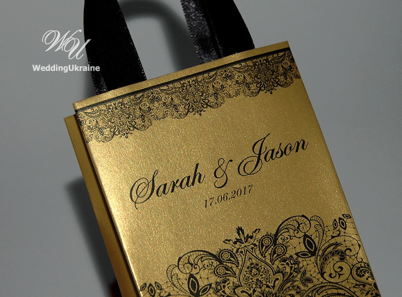 Gold Wedding Gift Bags for Small Souvenirs Personalized Etsy