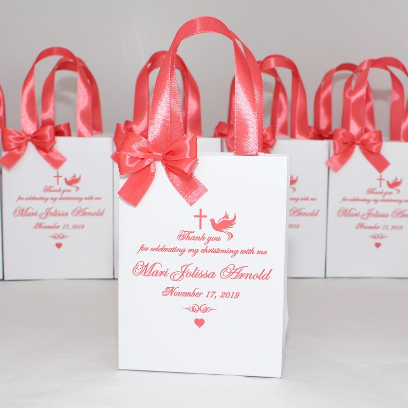 Elegant Christening or Baptism favor bags for guests Thank Etsy