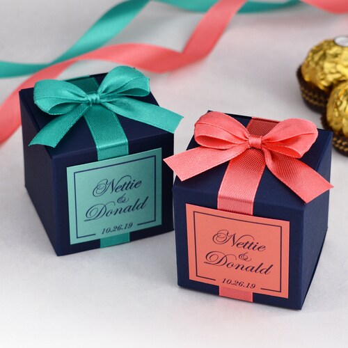 Personalized Wedding Favor Boxes for Guests. Elegant Wedding Etsy
