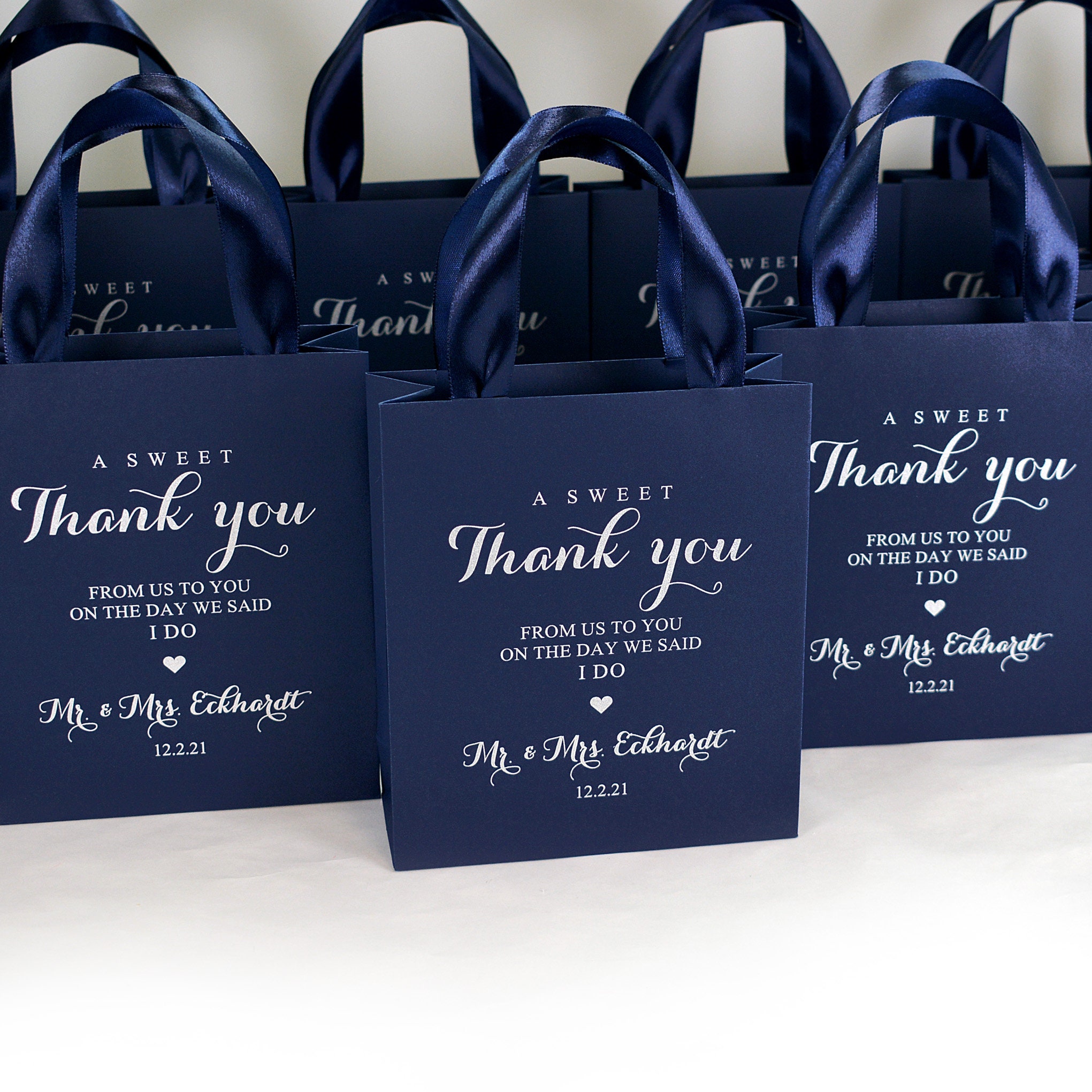 Blue and silver gift cheap bags