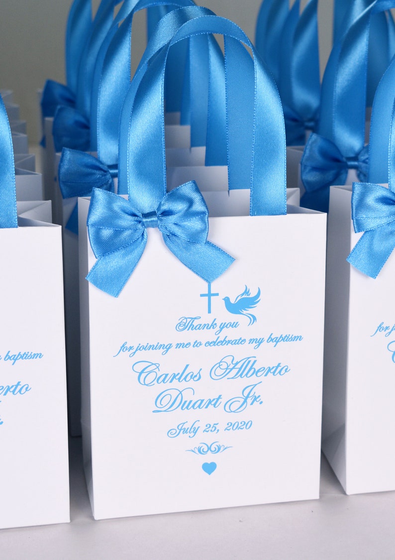 Baptism gift bags for guests Thank your bag Bag with Etsy