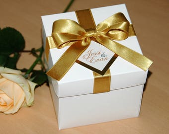 Dee Plus Bomboniere per Matrimoni Candy Box Treasure Box Caramella da Sposa - 12 Pezzi Scatola Regalo Scatola da Regalo per Matrimonio, Battesimo, Festa, ECC. Decorazione della Festa Nuziale (Oro