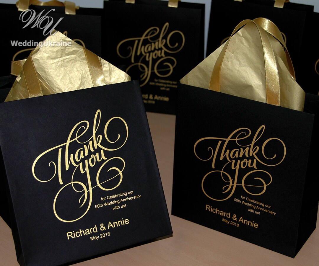 80 Pcs Gold Wedding Welcome Bags for Hotel Guests Bulk Thanks