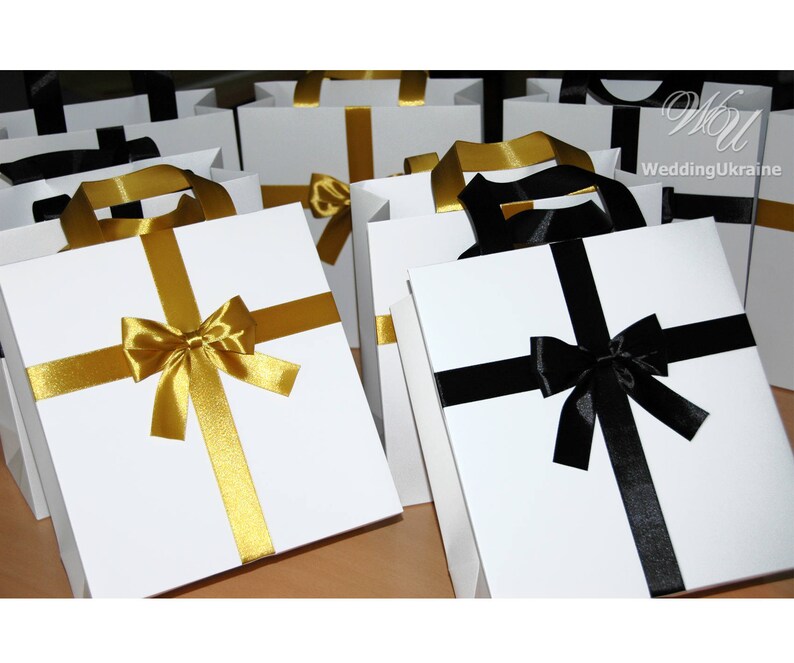 Elegant Holiday Gift Bag With Satin Ribbon and Bow Any Color Etsy