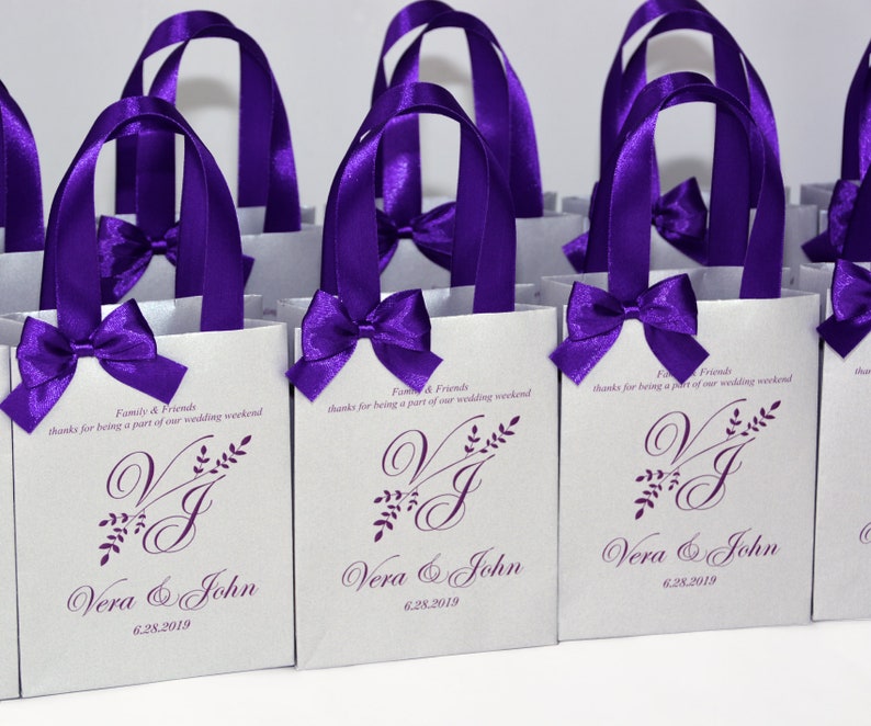 Purple Wedding Gift bags for small souvenirs Personalized Etsy