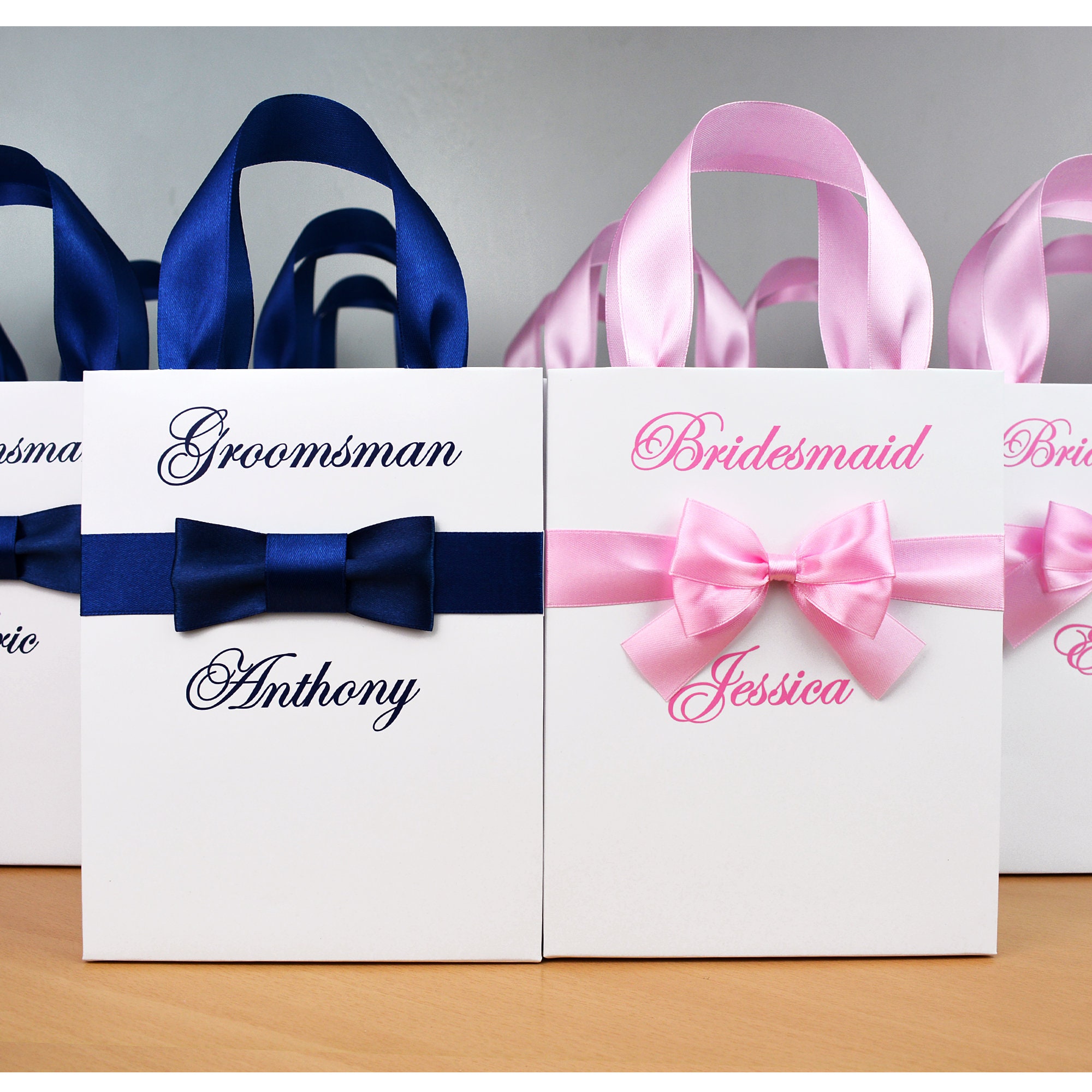Personalized Bridesmaid and Groomsman Gift Bags Elegant Bags | Etsy