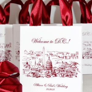 Wedding Hotel Welcome Bag Tags and Ribbon Guest Favor Out of Town  Destination Wedding Thank You Gift Bag Simplistic Appreciation Gift 