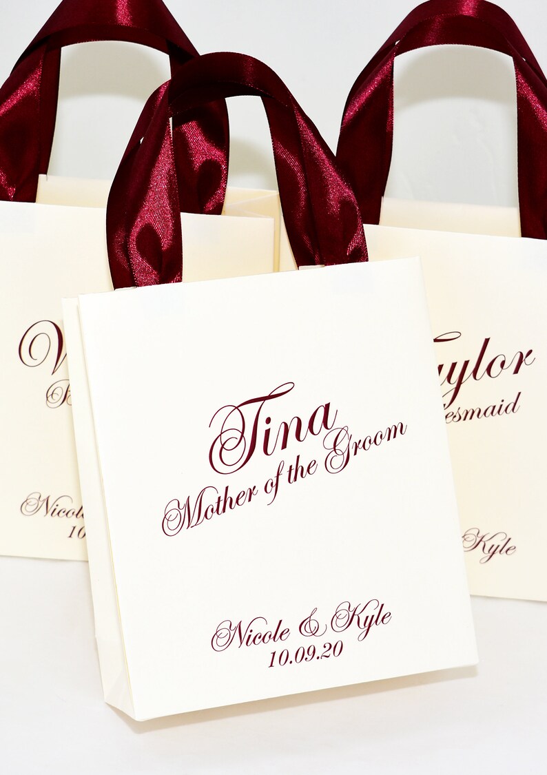 Bridesmaid Gift Bag With Custom Name Elegant Personalized Etsy Singapore