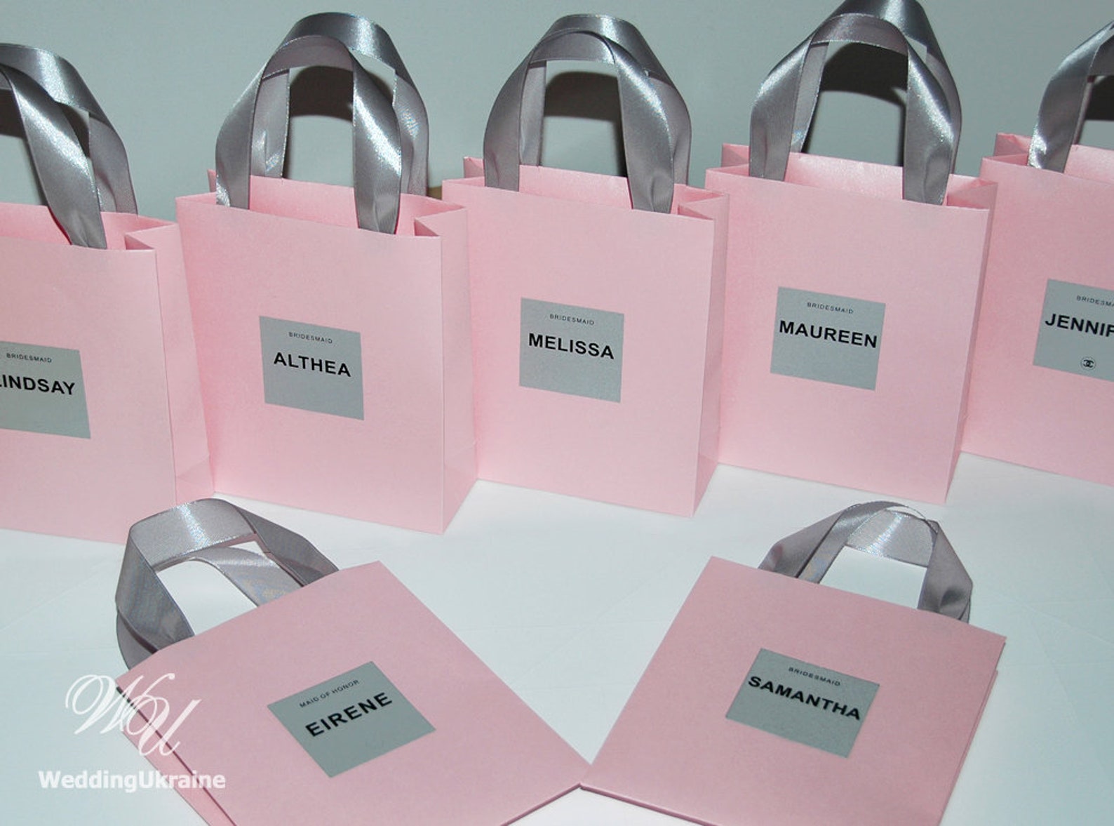Elegant Gift Bags for Bridesmaids With Custom Name - Etsy