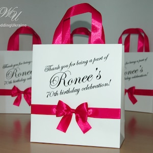 Birthday Party Gift Bag non-woven with satin ribbon Medium 24x36cm Pack of 4
