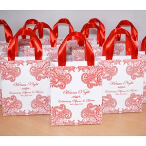 35 Henna Night Gift Bags With Satin Ribbon Handles & Your - Etsy