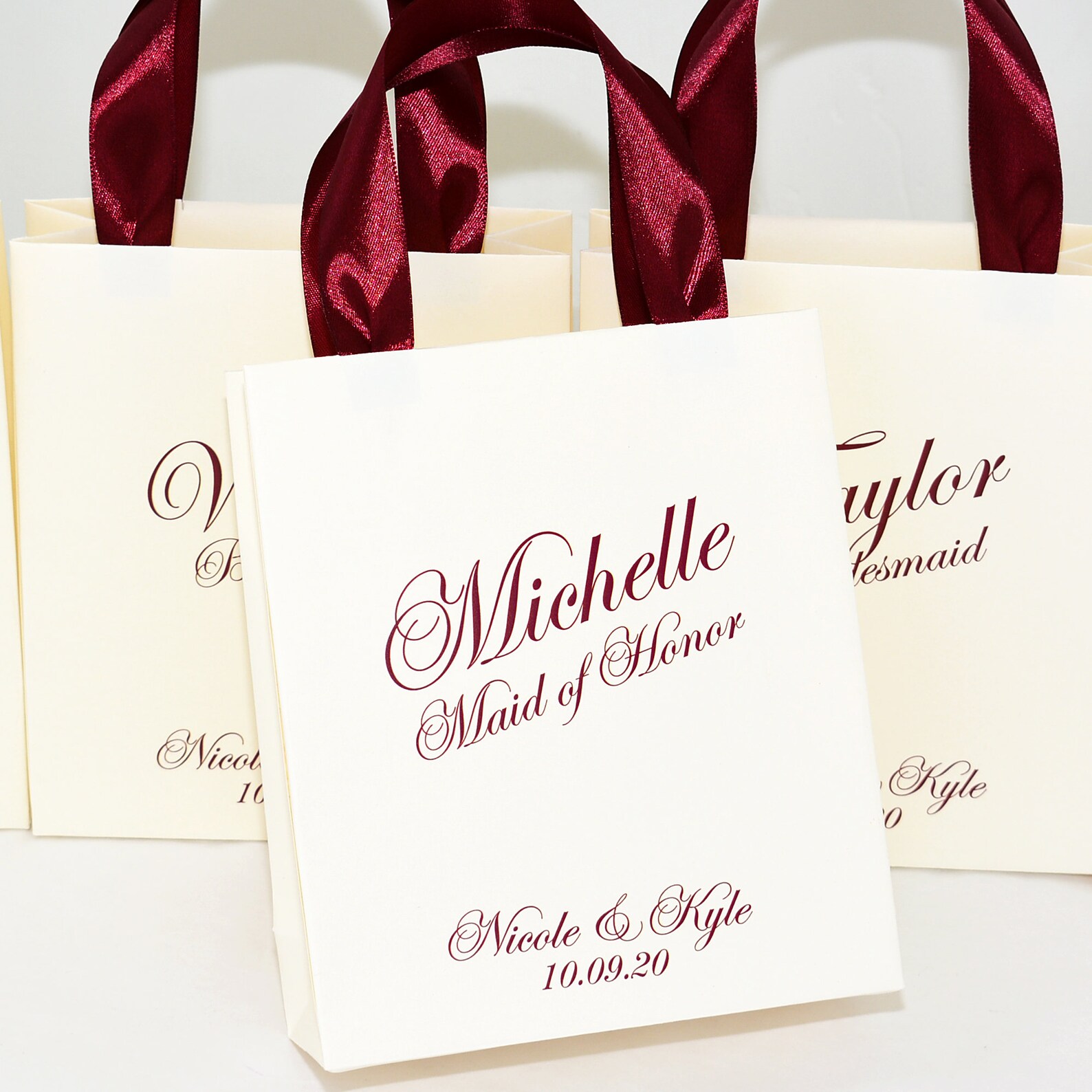 Bridesmaid Gift Bag With Custom Name, Elegant Personalized Gifts for ...