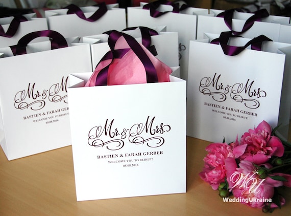 Personalized Champagne Wedding Welcome Bags With Satin Ribbon And Your  Names, Elegant Wedding Thank You Gifts & For Guests - Gift Boxes & Bags -  AliExpress