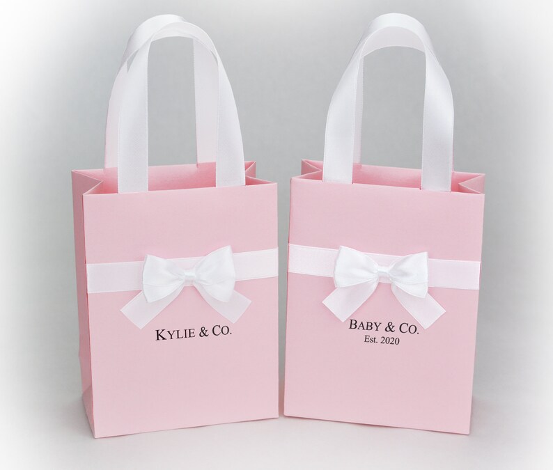 Baby & Co. Gift Bag With Satin Ribbon Handles Bow and Custom Etsy