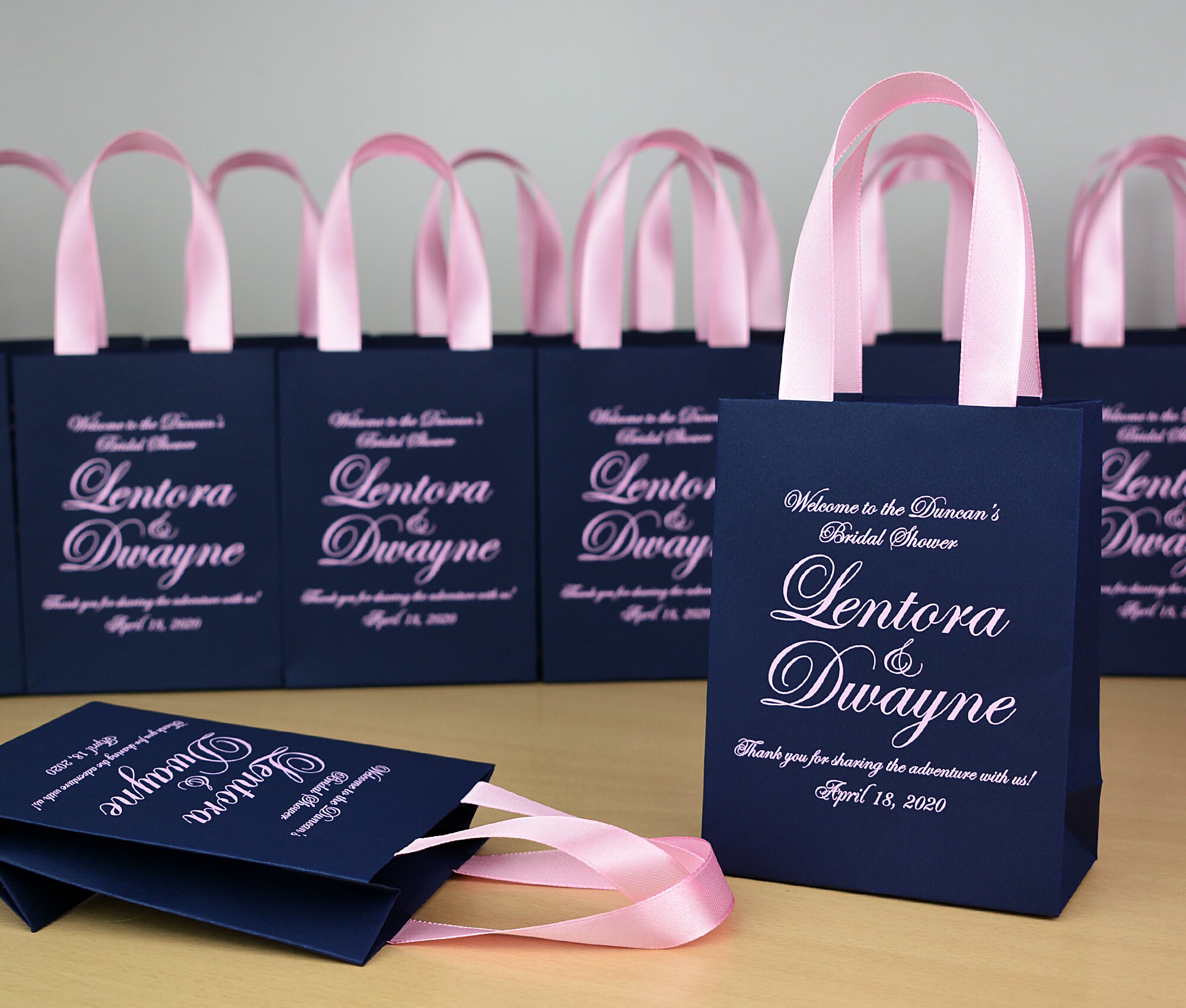 25 Bridal Shower Gift Bags with satin ribbon handles and your Etsy
