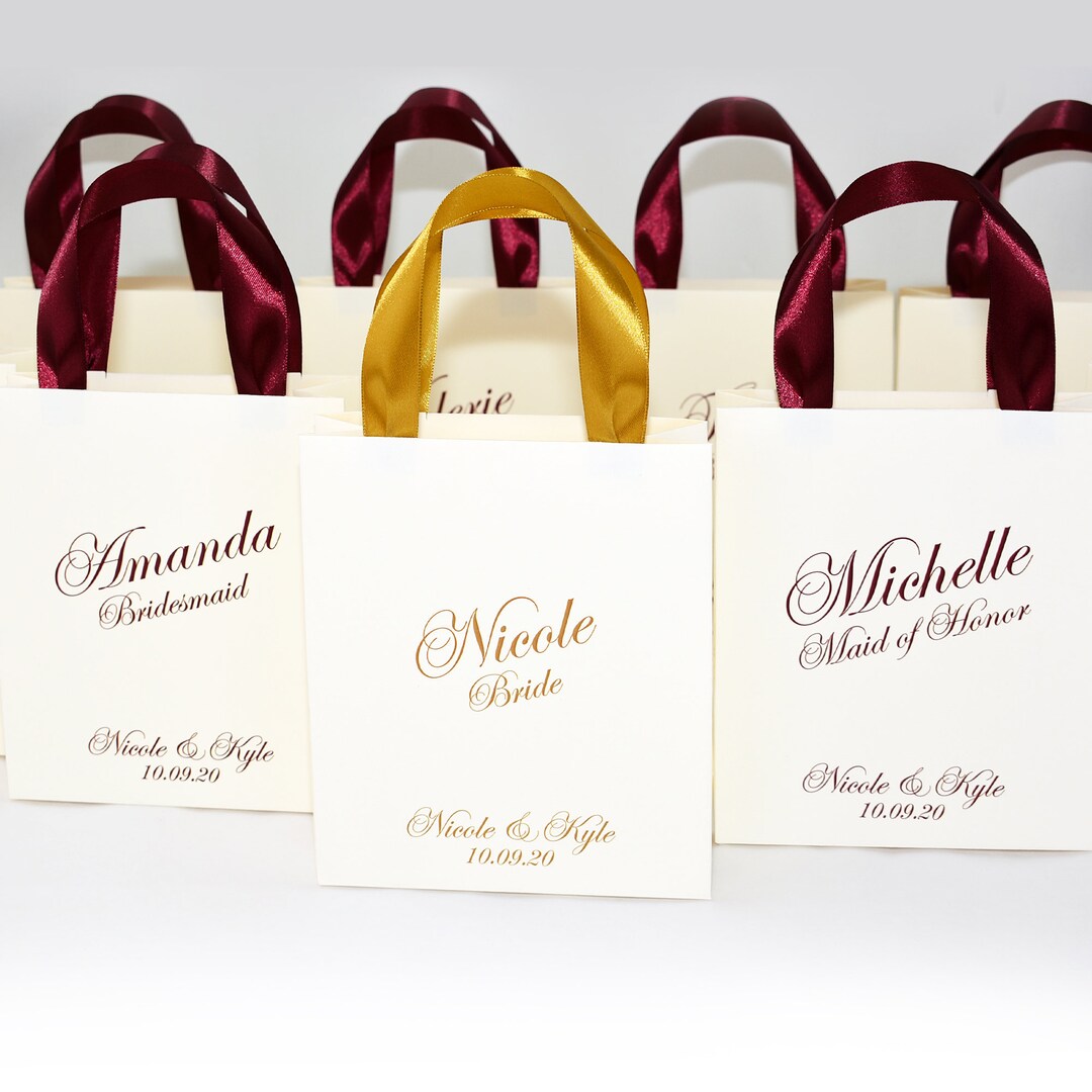 Bridesmaid Gift Bag With Custom Name, Elegant Personalized Gifts for ...