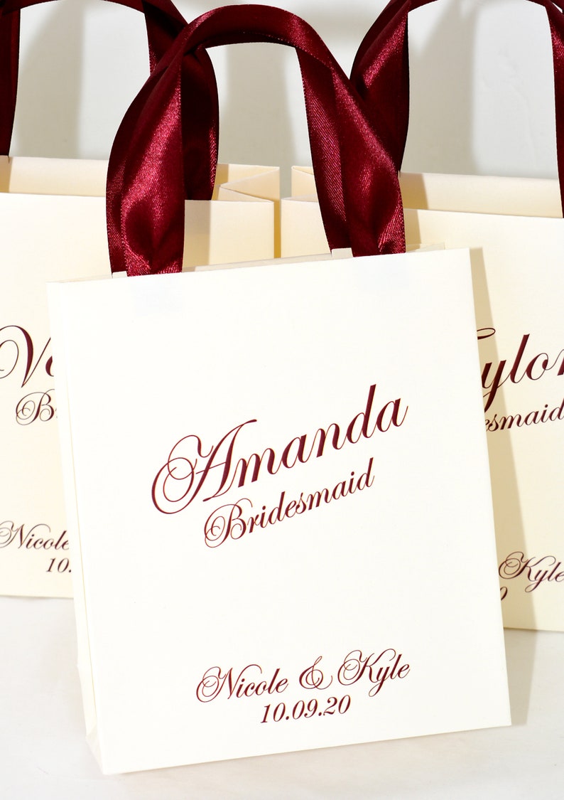 Bridesmaid Gift Bag With Custom Name, Elegant Personalized Gifts for ...