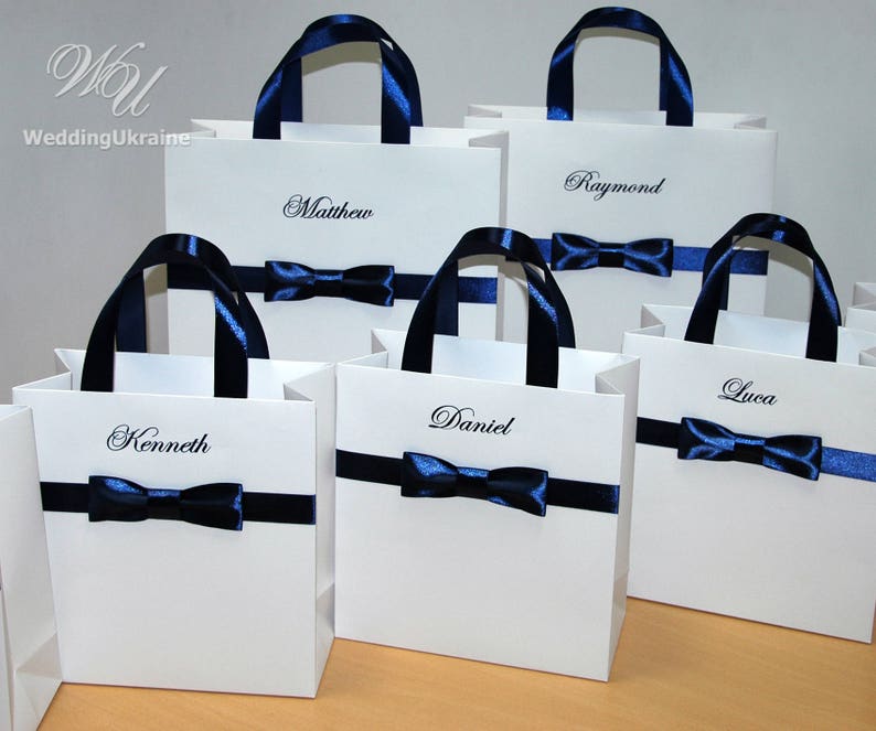 Groomsmen Gift Bag With Name Wedding Party Favor Bag With Etsy