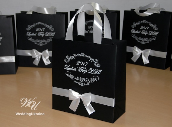 Personalized Wedding Wine Gift Bags - Custom Printed, Elegant