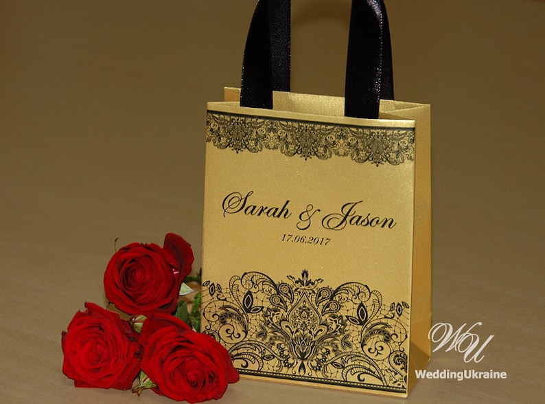 Gold Wedding Gift Bags for Small Souvenirs Personalized Etsy