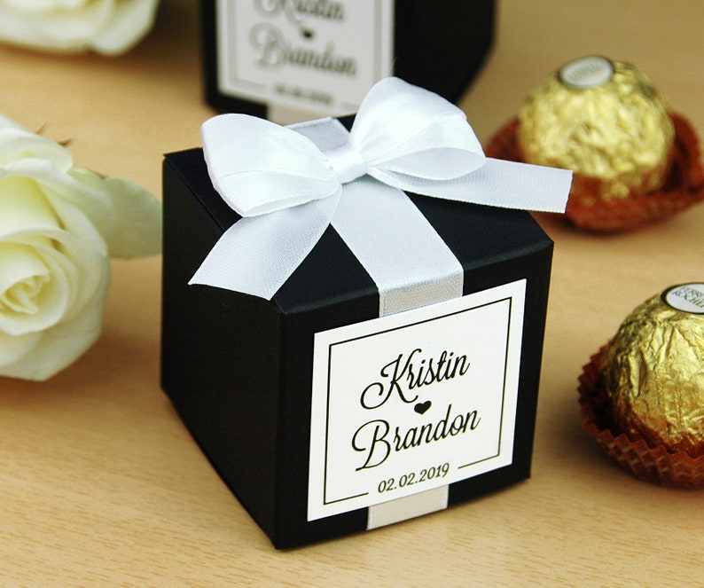 Personalized Wedding Favor Boxes For Guests Elegant Wedding Etsy