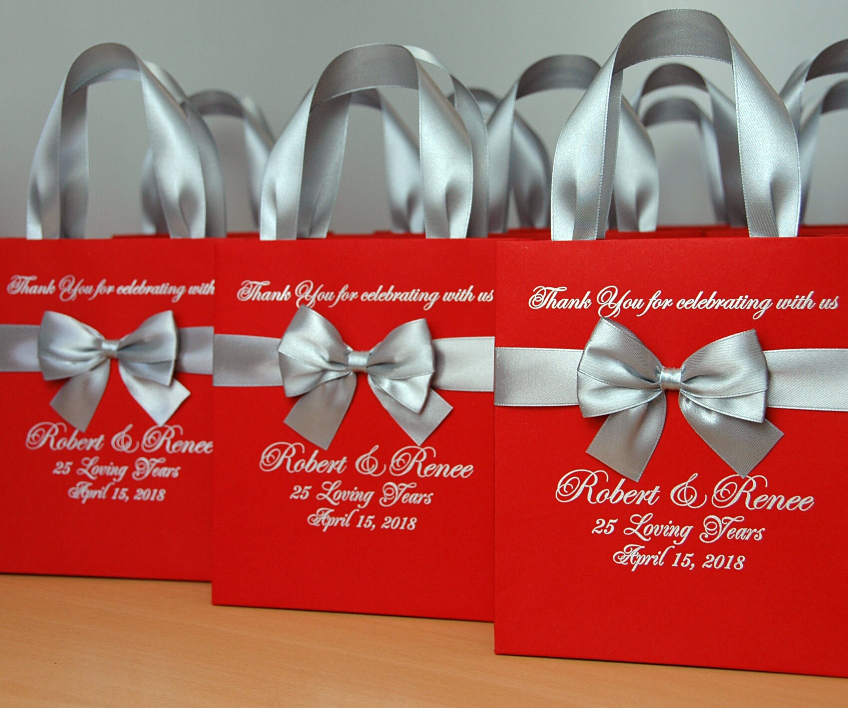 cream/white paper 25 Wedding Favour Scrolls WITH RIBBON Personalised NP25 