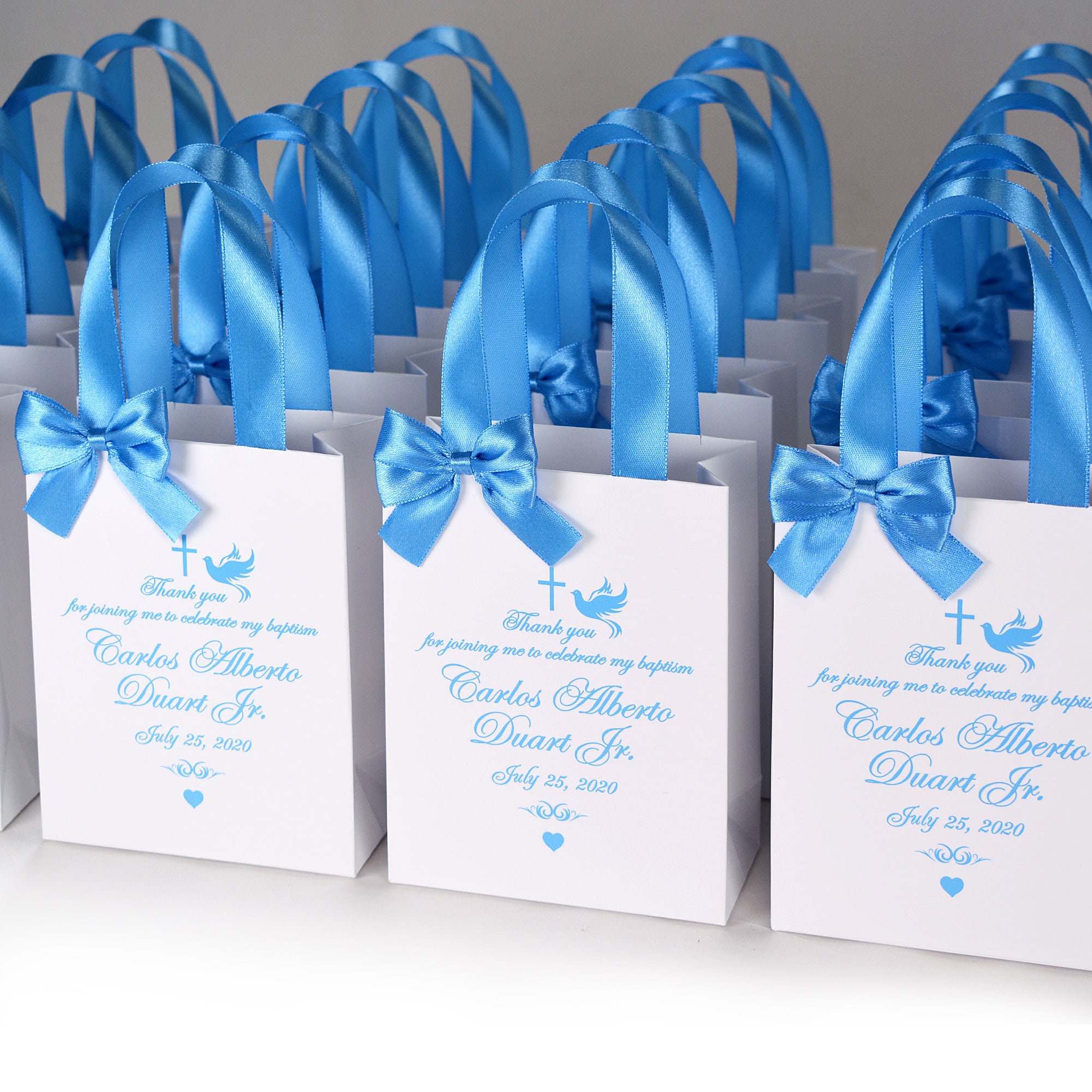 Baptism gift bags for guests Thank your bag Bag with Etsy