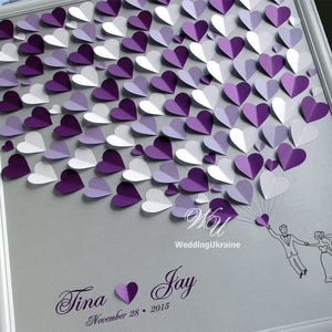 Wedding Guest Book Ideas - Silver and Purple Weddings Tree - Wedding Guest Book Alternative to traditional guestbook