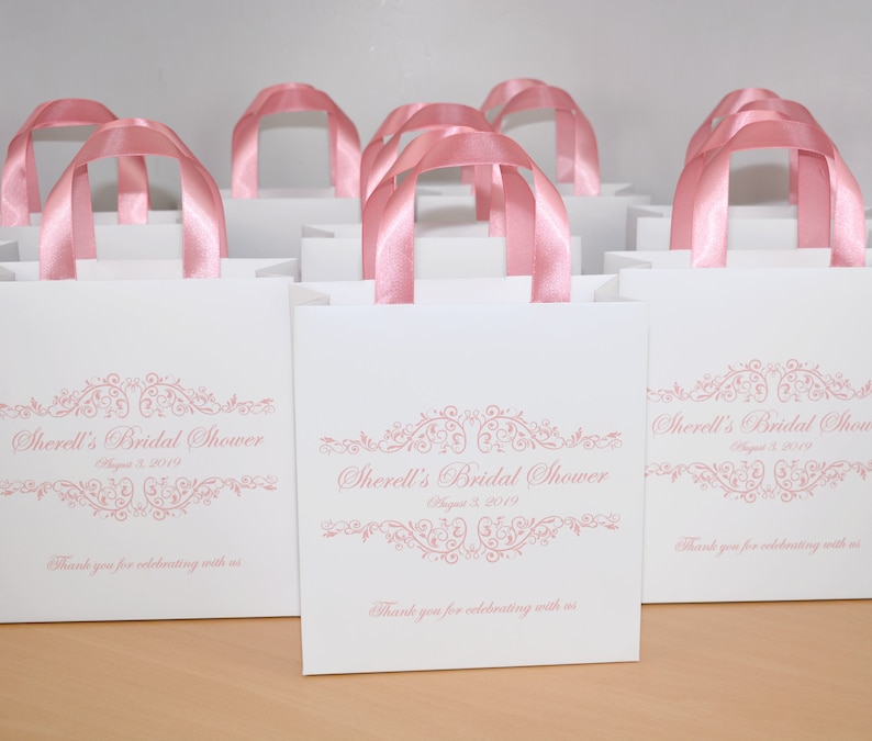 25 Blush Bridal Shower Gift Bags Personalized Wedding Party - Etsy