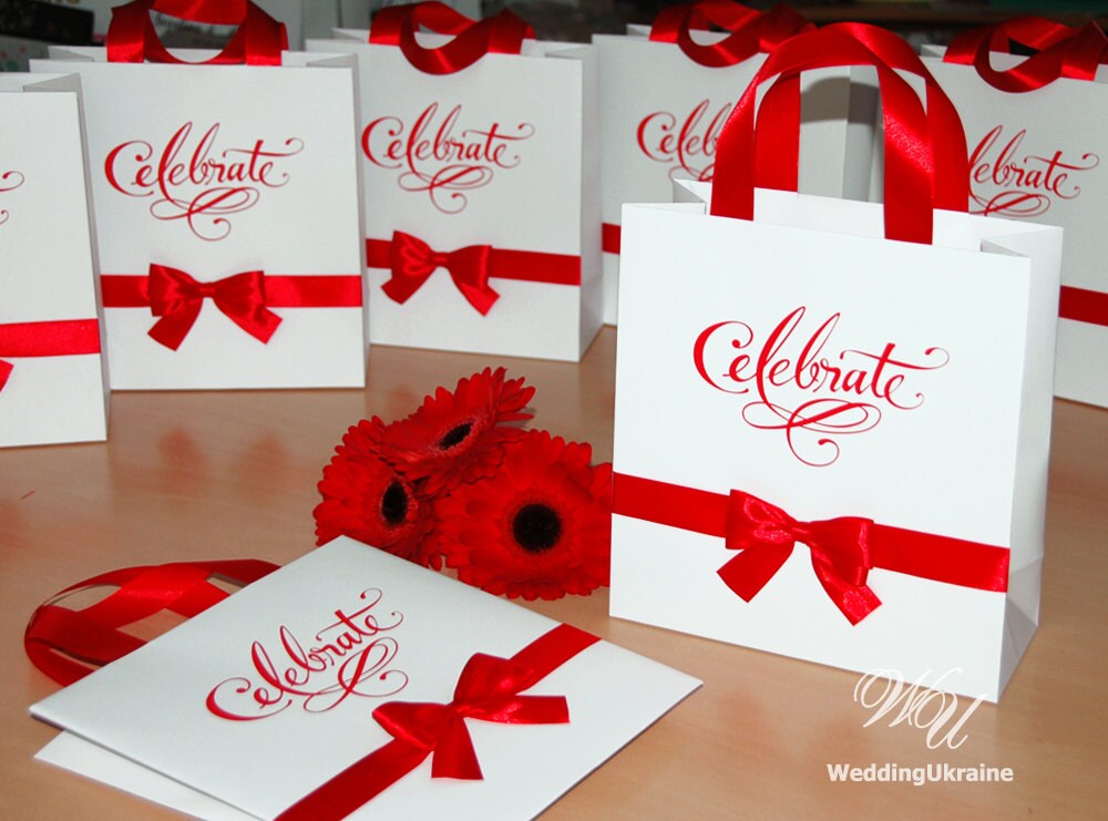 Elegant Gift Bag with satin ribbon and bow Any color of Etsy