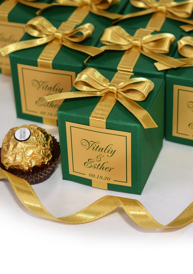 Navy Blue wedding favor boxes for guests. Elegant Wedding Etsy