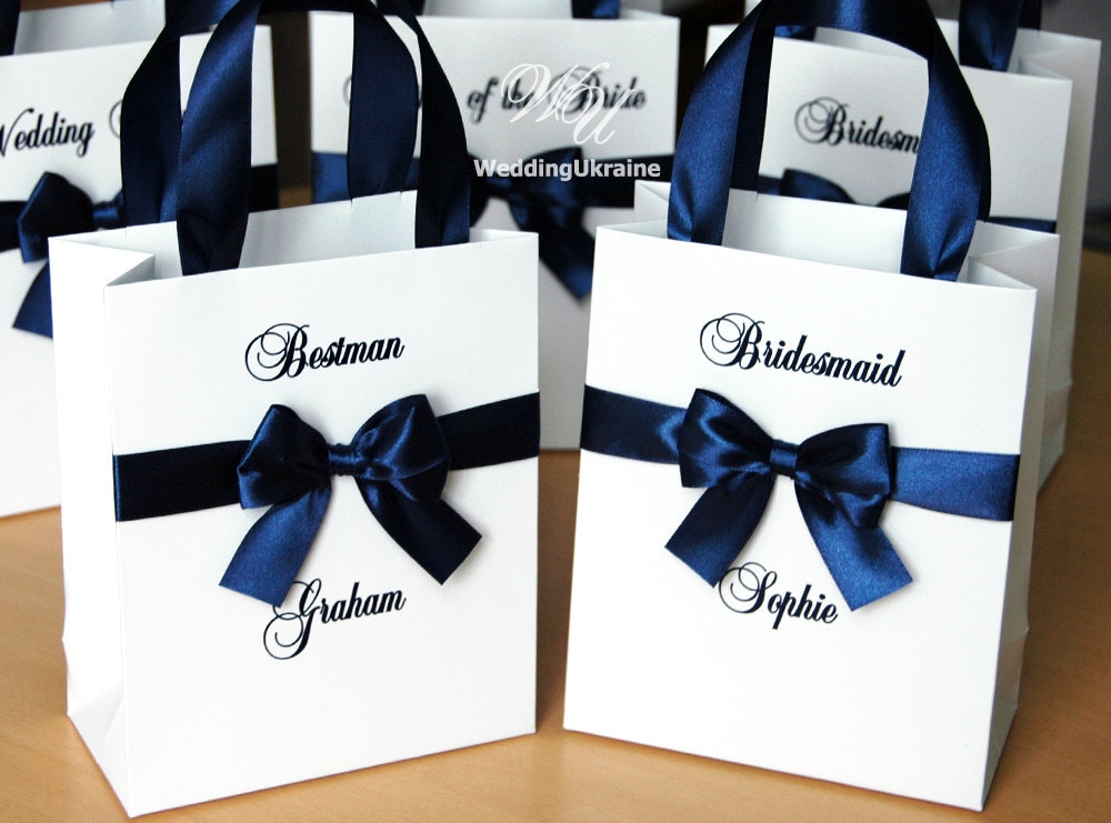Elegant Navy Bride's Gift Bags Bridal Party Gift Bag | Etsy Ireland