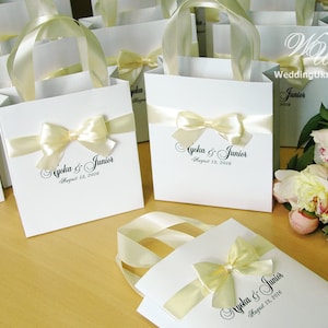 Wedding Welcome Bags With Satin Ribbon Bow and Names - Etsy