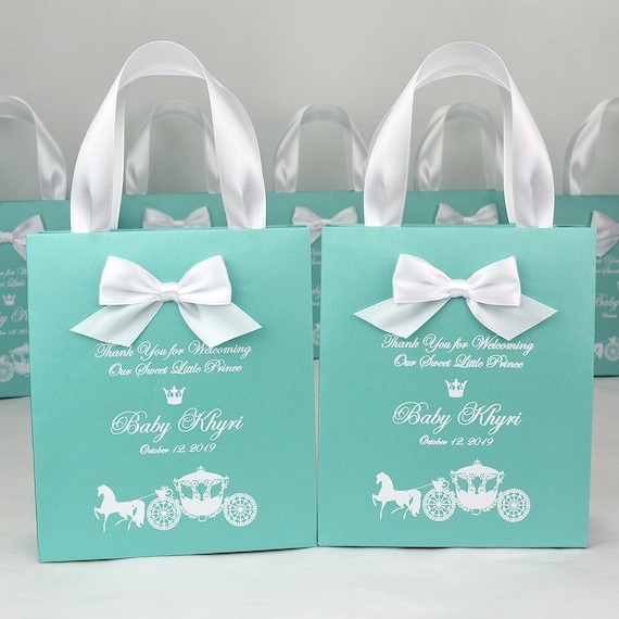 Royal Prince Large Gable Box Gold And Blue For Favors, Treats, Candy, Goodies For Guests Little Prince Birthday, Baby Shower, Baptism Set O