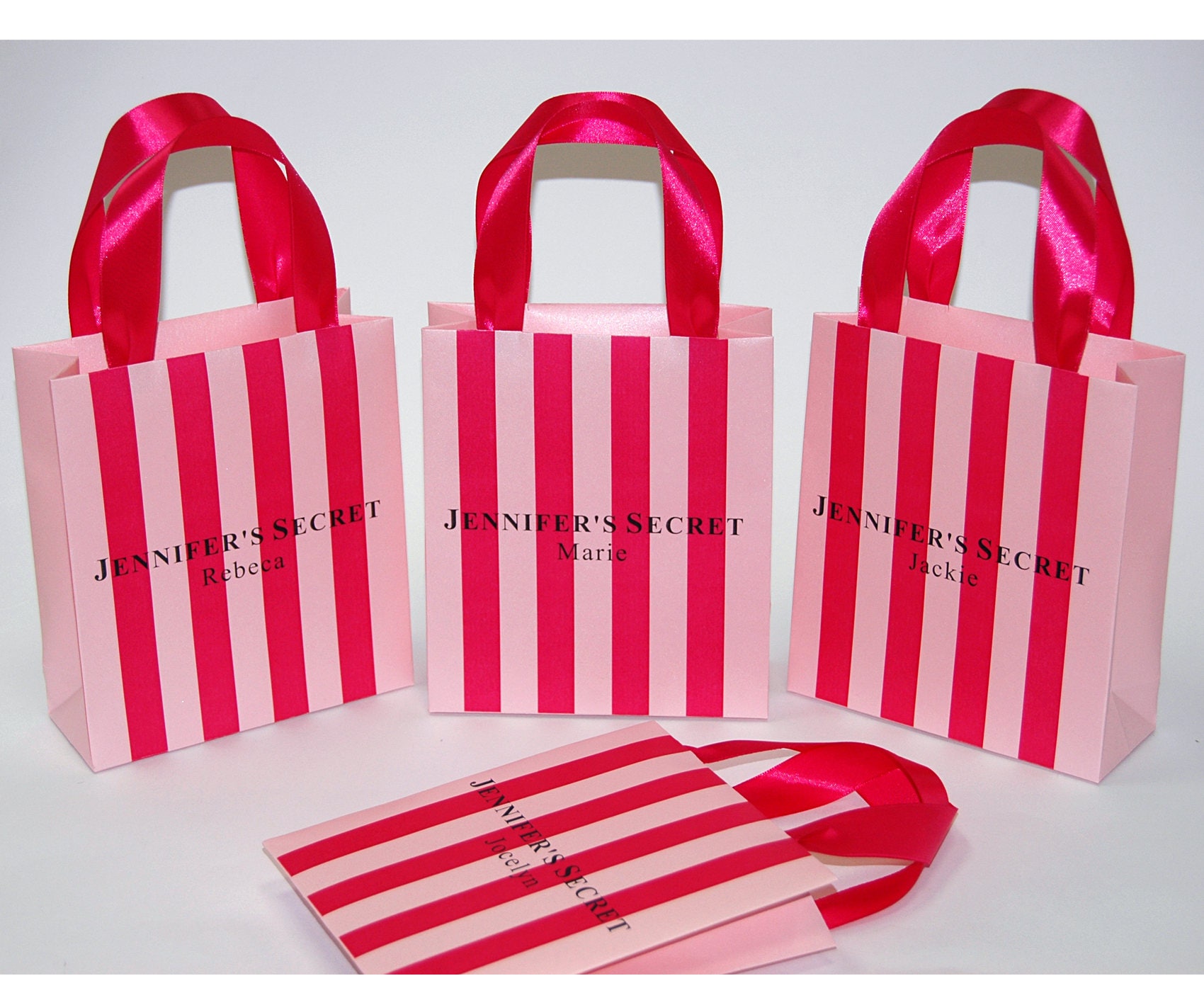 Personalized Bridesmaid s Gift Bags With Satin Ribbon Handles and Custom Names Victoria Secret Pink Bridal Bachelor Party Gifts and Favors Etsy UK