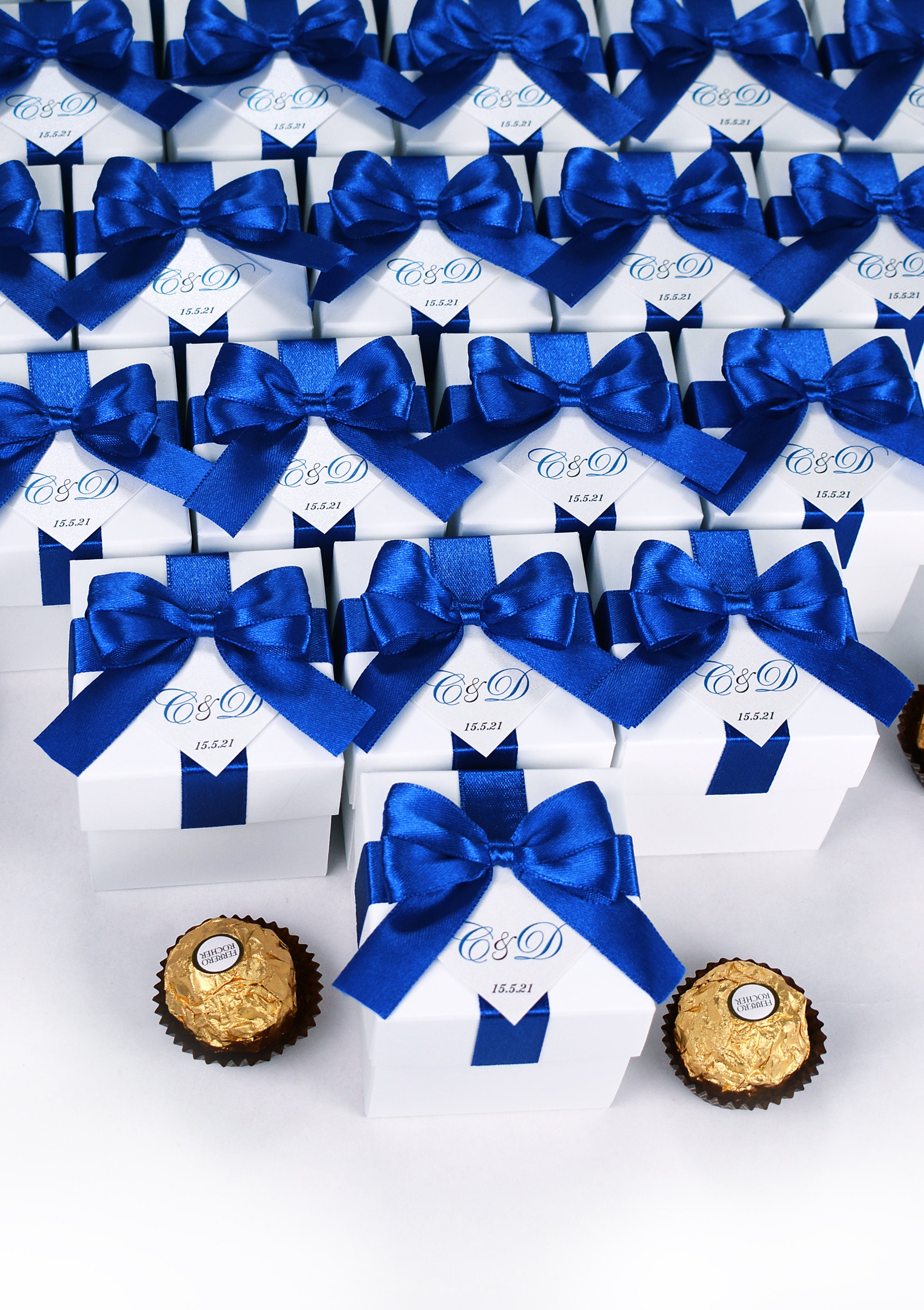 100pcs Wedding Favors For Guests In Bulk Dusty Blue Party Decorations Gift  Box Bonbonniere With Ribbon - AliExpress