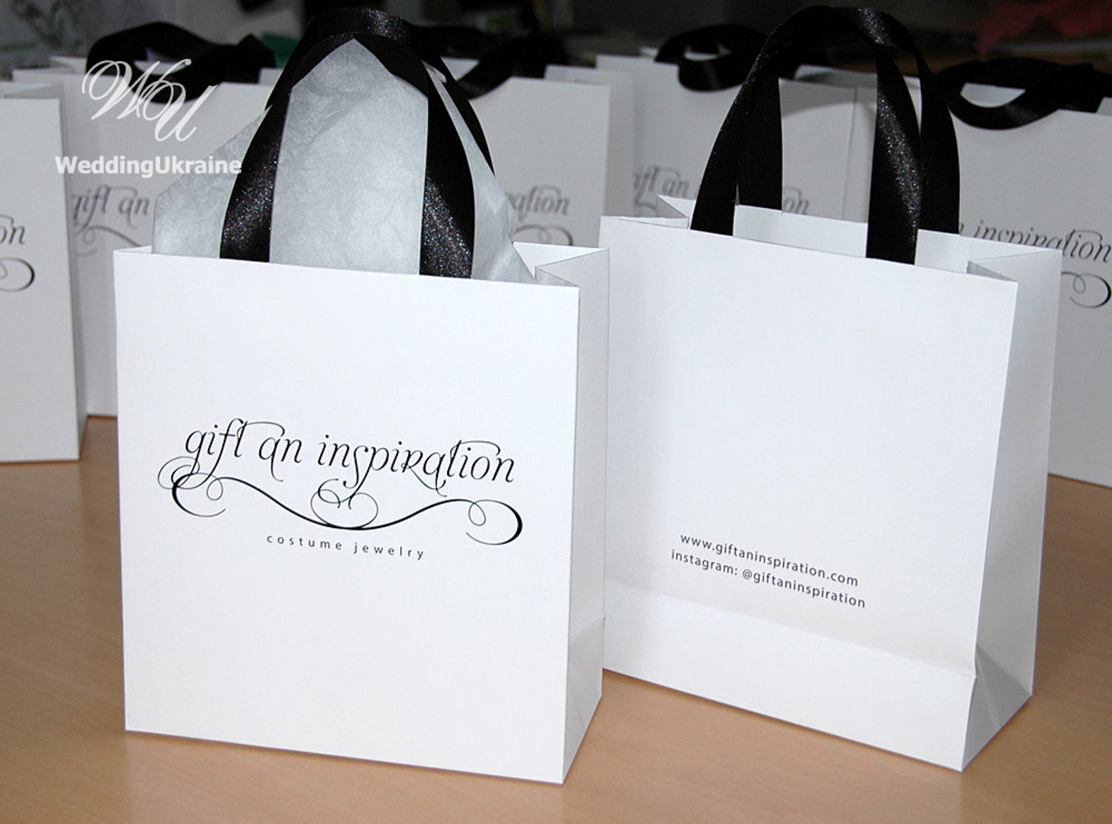 35 Elegant Gift Bags With Satin Ribbon & Logo Custom - Etsy