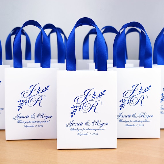 25 Monogram Wedding Welcome bags Elegant Personalized Bag | Etsy