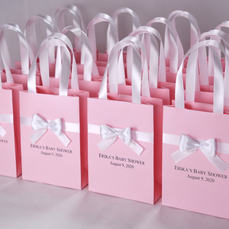 30 Elegant Baby Shower Bags With Satin Ribbon Handles Bow and - Etsy